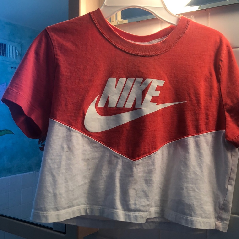 Pink and White Nike Croptop